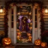 Sala de Estar Quarto Parede de Fundo Halloween Atmosfera Roxa Adesivo de Porta Impermeável à Prova de Óleo Hall de Entrada Adesivo Decorativo Em Estoque