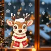 Pegatinas Estáticas Navideñas de Reno Lindas de Dibujos Animados para Ventanas, Sin Pegamento, Sin Daño al Vidrio, Decoración de Atmósfera Festiva para Ventanas de Sala de Estar