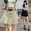 Elegante falda plisada de verano para mujeres petite, dulce y fresca, juvenil, versátil, falda corta casual