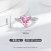 Tiktok Sudeste Asiático Venta en Vivo Nuevo Estilo Incrustado 5A Forma de Corazón Diamante Rosa Circonita Anillo de Boda Joyería de Mano para Mujer