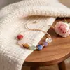 Al por mayor transfronterizo Pulsera trenzada hecha a mano de cuerda de siete colores de cristal con forma de corazón, Pulsera de amatista en forma de corazón, Joyería versátil