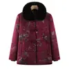 Nuevo Estilo 2025 Abrigo de Invierno para Mamás, Chaqueta Cálida Forrada de Polar, Ropa Elegante para Mujeres de Mediana Edad y Mayores, Cuello Grande de Piel Sintética, Abrigo Grueso Acolchado de Algodón