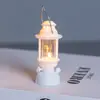 Lanterna de pônei vintage lâmpada de vela eletrônica luz noturna LED lanterna de querosene de Natal externa lanterna de vento portátil lanterna pequena