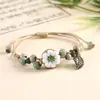 Pulsera de Cerámica Hecha a Mano con Dijes de Flor de Puente Roto Joyería Pequeña Suministro para Puestos Callejeros Pulsera de Moda Tendencia Accesorios para Mujer