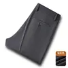 Pantalones de vestir gruesos y cálidos para hombre para otoño e invierno, con corte recto, holgado, excelente caída, anti-bolitas y resistentes a las arrugas, adecuados para entornos de negocios y profesionales.