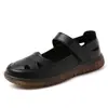 Zapatos Cómodos de Suela Suave y Superficie Suave para Mamá de Primavera y Verano, Zuecos Cerrados Antideslizantes Planos Transpirables Perforados con Sandalias de Velcro