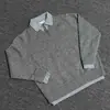 Suéter Retro Japonés de Bloques de Color con Cuello Polo, Nuevo Estilo Otoño e Invierno, Ropa de Punto Casual para Hombres