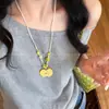 Refrigerante de Maçã~Colar Cordão de Miçangas Frutas Dopamina para Mulheres 2026 Novo Estilo Corrente Longa para Suéter Acessórios de Nicho