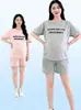 Traje de Dos Piezas de Manga Corta para Maternidad, Ropa de Maternidad a la Moda, Ropa de Maternidad Holgada Tallas Grandes, Ropa Casual para Casa