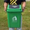 Contenedor de Basura de 30L para Exterior con Tapa Crock Clasificación Contenedor de Basura de Plástico Centro Comercial Calle Propiedad Almacenamiento de Basura Contenedor de Basura