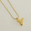 Venta Caliente Transfronteriza 26 Collares en Inglés A-Z Letra Gruesa Cadena de Serpiente Redonda Chapado en Cobre Oro de 18K Colgante de Letra Burbuja para Mujer