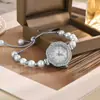 Nuevo Celeb de Internet Nuevo Reloj con Esfera de Girasol Completa de Diamantes Perla Pequeño y Delgado con Alto Valor de Color Esfera Digital Reloj Pulsera