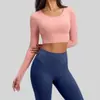 Top de Yoga Juyitang Transfronterizo sin Costuras sin Sujetador Deportivo Fitness Cintura Alta Manga Larga