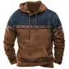 Moletom com Capuz Retro Americano para Homens, Pulôver Estampado Estilo Jeans, Jaqueta Casual Tendência para Primavera e Outono
