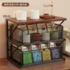 Prateleira de armazenamento de mesa para máquina de café, conjunto de chá, porta-copos, temperos de cozinha, lanches, prateleira de armazenamento multicamadas estilo gaveta para mesa de escritório
