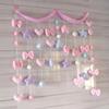 Cortina de Puerta de Armario con Lazo de Amor para Niña Cortina de Puerta de Dormitorio Cortina sin Perforaciones Cortina Media de Zapatero Cortina para el Hogar