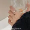 Anillo de Cadena para Mujer Ins Tendencia Moda Personalidad Lujo Ligero Diseño de Nicho Minimalista de Alta Gama Dulce Fresco Doble Dedo Conectado