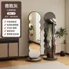 Espejo de Cuerpo Entero de Piso, Espejo de Vestir Giratorio, Dormitorio de Chica para el Hogar con Perchero, Espejo de Vestir Integrado de Celebridad de Internet