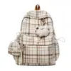 Mochila de mujer estilo ins nueva para verano, diseño de nicho artístico retro a cuadros, versátil, simple, bolsa de doble hombro de gran capacidad