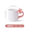 Caneca Cerâmica Personalizada com Alça de Laço de Coração Delicada para Meninas, Xícara de Café com Aparência Sofisticada, Presente Souvenir Feito Sob Medida