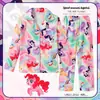Pijamas de primavera y otoño para niños, ropa de casa para niños de manga larga con solapa suelta, pijamas para niñas, ropa de aire acondicionado para niños medianos y grandes