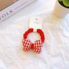 Xadrez Vermelho Bow Hairpin Hairband Bow Tie Cabelo Quebrado BB Clip Hairpin Girls' Rabo de Cavalo Elástico Headband
