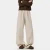 Pantalones de pierna ancha de moda con patrón de espiga Cleanfit, de tiro alto, fluidos, corte segmentado, holgados, casuales, hasta el suelo