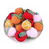 Colgante de fruta tejida colgante llavero tejido a mano lindo Fresa Manzana de Caramelo accesorios decoración Caqui