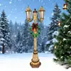 Lámpara de Calle con Forma de Hierro y Luz LED, Lazo Transfronterizo, Decoración Navideña para Patio Exterior, Nieve, Decoración Festiva