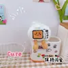 Chaveiro Pingente de Pelúcia Desenho Animado Eletrodoméstico Micro-ondas Console de Jogo Pingente de Micro-ondas Console de Jogo Mochila Pingente Pequeno