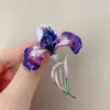 Elegante Broche de Iris Degradado, Nuevo Pin de Flor Elegante de Alta Gama para Mujer, Accesorios de Corsage Retro