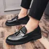 Zapatos de Hombre Nuevos de Primavera 2021 con Suela Gruesa para Aumentar la Altura, Zapatos de Cuero para Negocios, Zapatos de Cuero Pulido Modernos sin Cordones para Hombre, Talla Grande