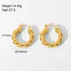 Brincos Europeus e Americanos Transfronteiriços Moda Brincos Curtos em Forma de C Aço Inoxidável Banhado a Ouro 18K Brincos Não Desbotáveis Feminino Atacado
