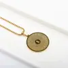 Pingente de Aço Titânio Retro Mantra Joias Simples Colar 18K Estilo Chinês Pingente Masculino Joias Femininas Atacado