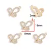 Nuevo Colgante de Mariposa con Incrustaciones de Diamantes Dorados Aleación KC para Pulsera, Llavero, Collar, Pendiente Decoración Colgante W686