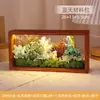 Marco de Fotos con Flores Secas Hecho a Mano Tridimensional Hueco Marco de Fotos con Flores Preservadas Paquete de Materiales DIY Acrílico con Luces Marco de Exhibición de Madera Maciza