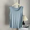 Camiseta Regata de Modal sem Mangas para Mulheres, Verão Fina de Caimento Solto, Casual Modeladora com Caimento Leve, Regata Esportiva para Usar por Cima