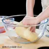 Tazón grueso de vidrio de borosilicato alto, tazón transparente para ensaladas, tazón grande para mezclar, tazón antiadherente, tazón para hornear y batir, resistente al calor