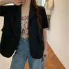 Nova Jaqueta de Terno Feminina Versátil Solta de Manga Curta de Verão Blazer de Celebridade da Internet Estilo Estrangeiro Moda Tendência