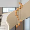 Estilo Zen Chinês Bambu Criativo Lustre de Linha Longa Edifício Duplo Loft Casa de Hóspedes Apartamento Sala de Chá Escada Lustre Vazado