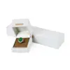 Caja de Joyería de Cuero PU de Ángulo Recto con Etiqueta Dorada Caja para Anillos Colgantes Collares Joyería Pulsera Pulsera Almacenamiento Caja de Embalaje para Joyería