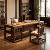 Escritorio de oficina y mesa de té de madera maciza estilo chino, doble propósito, con estética de la dinastía Song, escritorio ejecutivo, mesa ejecutiva, escritorio de escritura, escritorio de computadora de alta gama