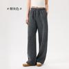 Calça de Moletom Feminina de Inverno Nova Estilo Coreano Malha Grossa Listras Verticais Confortável Quente Solta Versátil Casual Calça Reta