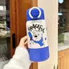 Copo Térmico para Meninas Alto Valor Estudante Grande Capacidade Copo de Isolamento Frio Garrafa de Água Portátil Canudo Duplo para Bebida Copo de Água Infantil