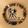Pulsera de Piedra Natural Ojo de Tigre Piedra Pintada Constelaciones Doce Constelaciones Temu Xiyin Tk Amazon Precio al por Mayor en Stock