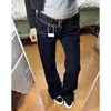 Jeans de mujer de tiro bajo retro para comercio transfronterizo, talla grande, abotonados, pantalones largos elegantes, diseño recto holgado, pierna ancha con efecto de caída