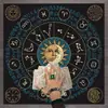 Toalha de Mesa para Tarot, Tapete de Tarot, Fase da Lua do Tarot, Sol, Árvore da Vida, Toalha de Mesa de Veludo