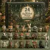 Calendario de Adviento Dachshund 2026 Navidad Adviento Colgante de Dachshund Caja de Regalo Festiva