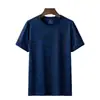 Camiseta de Manga Corta de Seda de Hielo para Hombre, Estilo Delgado de Verano, Corte Holgado, Talla Grande, Cuello Redondo, Secado Rápido, Top de Camiseta Deportiva Casual de Media Manga