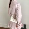 Bolsa Pequena Plissada com Laço para Mulheres 2026 Nova Primavera Bolsa de Mão Retrô Bolsa Nuvem Bolsa Transversal Versátil com Corrente